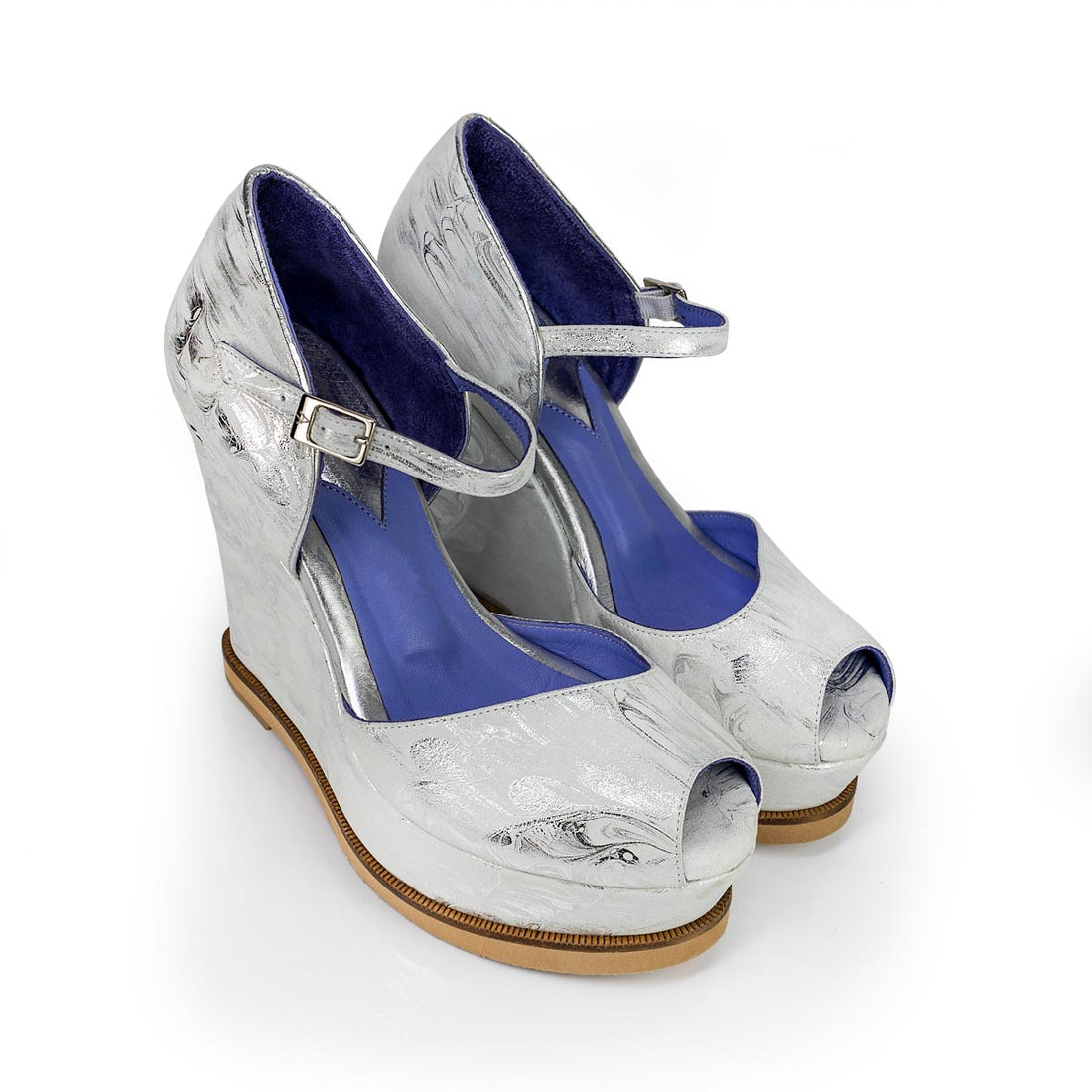 Plataforma de Mujer Cleo Destello Plata - Altura Siete