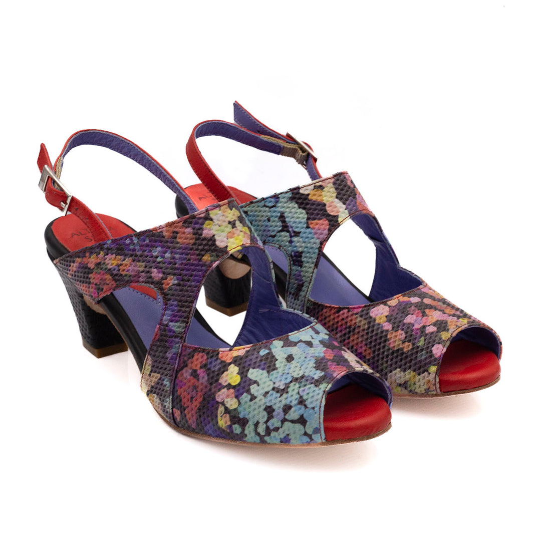 Sandalia de Mujer Rhian Granito Rojo - Altura Siete