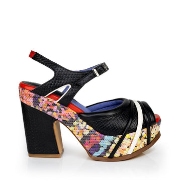 Zueco para mujer Agostina Granito Rojo - Altura Siete