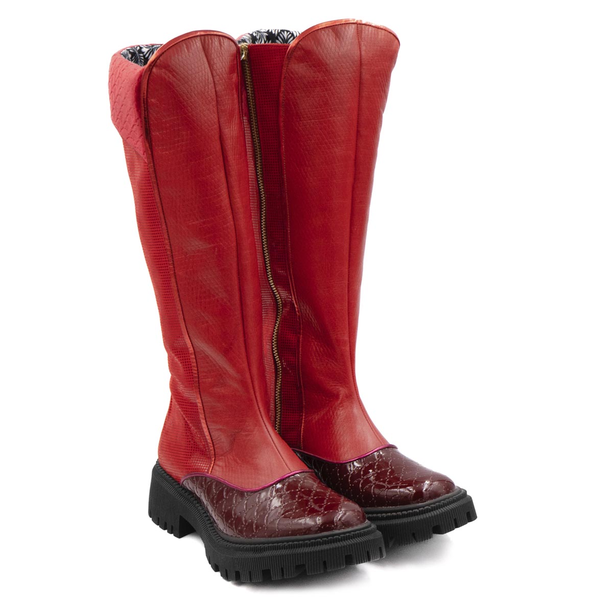 Bota de Mujer Cristina Red Velvet - Altura Siete