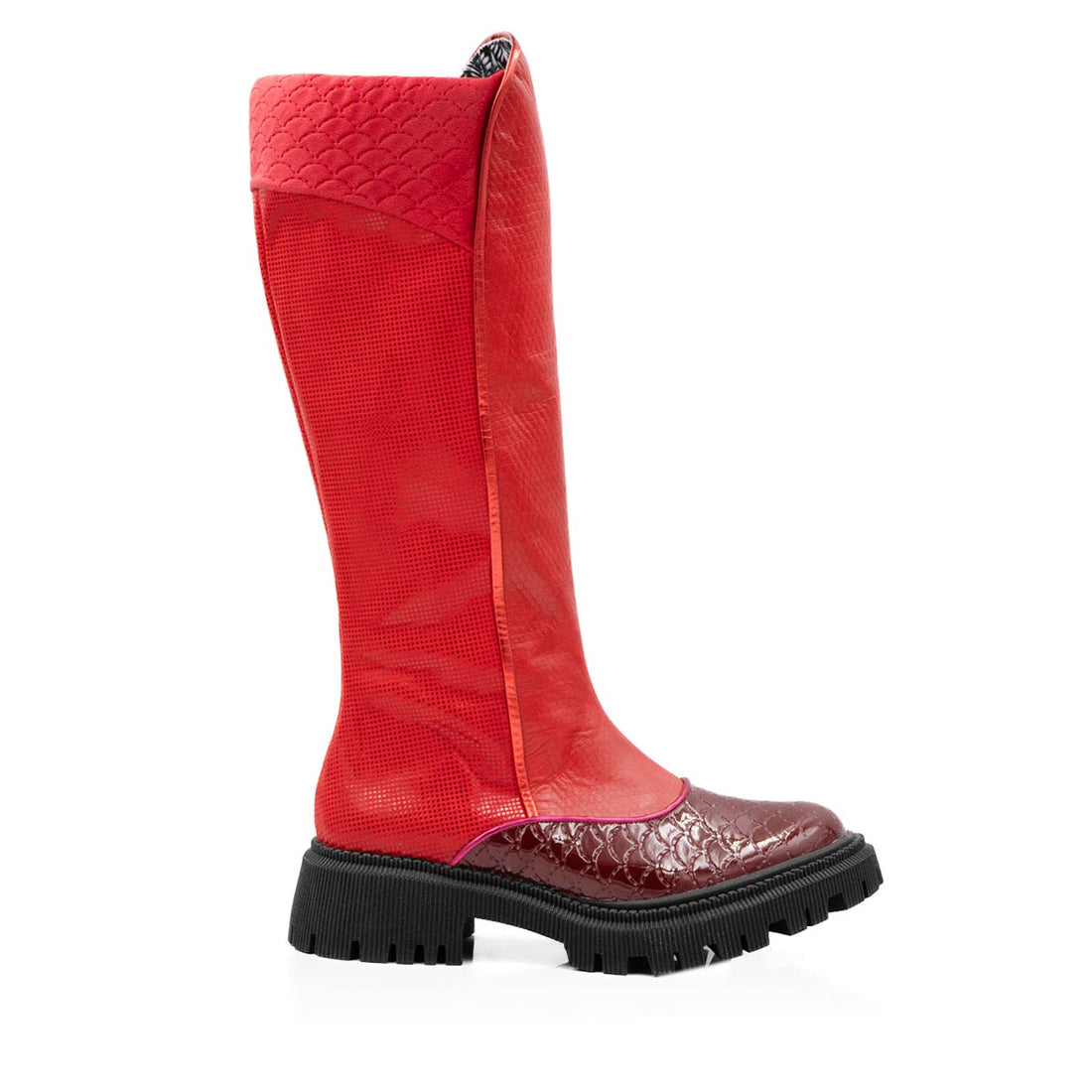 Bota de Mujer Cristina Red Velvet - Altura Siete