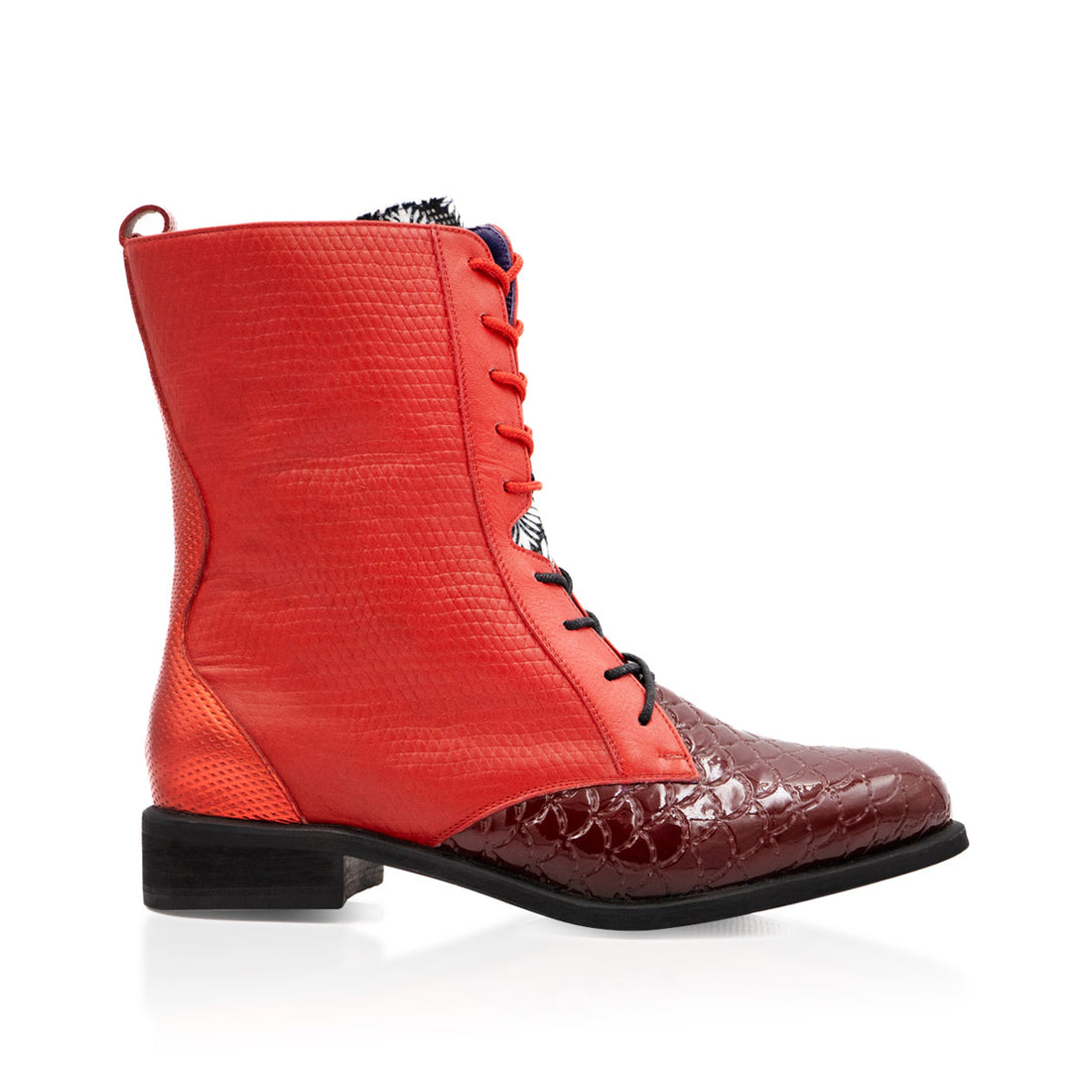 Botin de Mujer Budica Red Velvet - Altura Siete