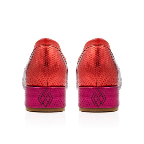 Mocasin de Mujer Fiorella Red Velvet - Altura Siete