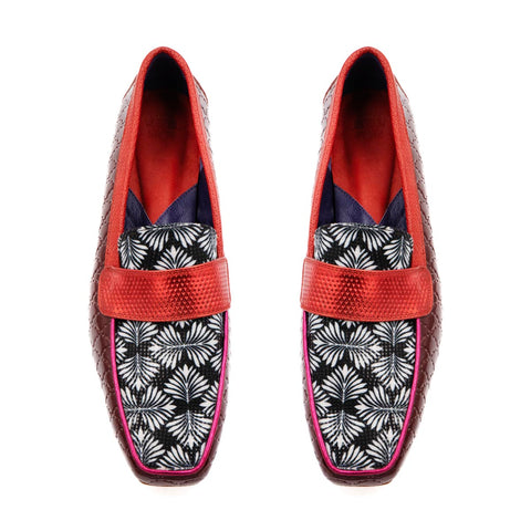 Mocasin de Mujer Fiorella Red Velvet - Altura Siete