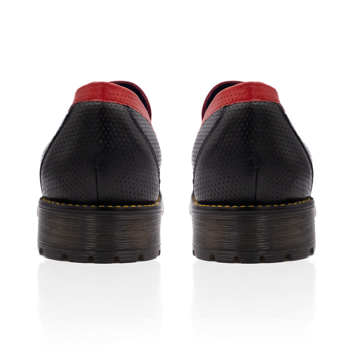 Mocasin de Caballero Musk Negro Rojo - Altura Siete