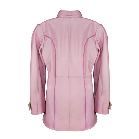 Abrigo de piel para mujer rosa