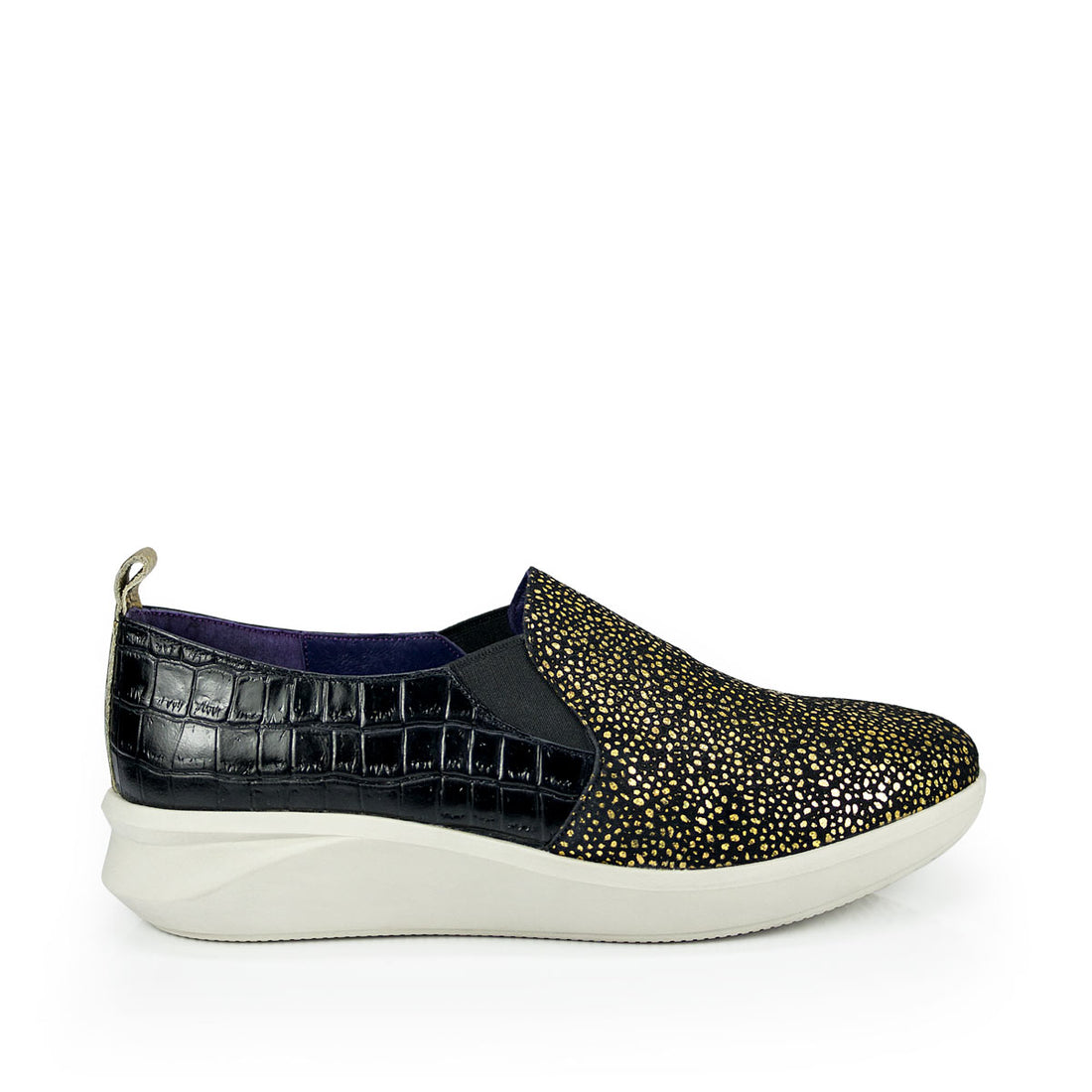 Sneaker para mujer alturasiete emily negro oro